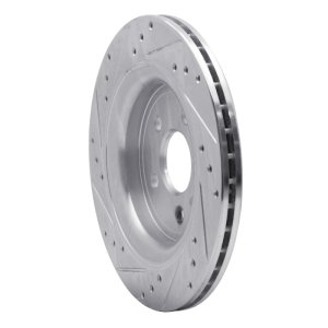 Volvo XC70 Brake Rotor (1) - Rear Right - R1 Concepts - Drilled & Slotted - Silver - `07-`18